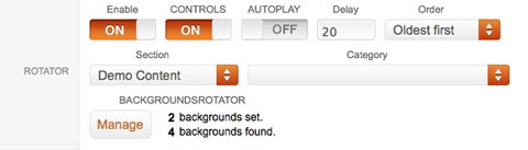 Background Rotator Settings